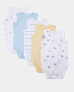 Sleeveless Bodysuits - Pack Of 5 (0 months-3 years)