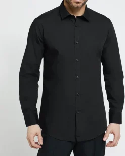 Slim Fit Long-Sleeved Cotton Rich Shirt