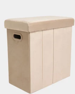 Slim Foldable Velvet Storage Ottoman