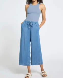 Soft Wide Leg Crop Lyocell Trousers