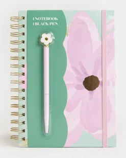 Spiral Bound Notebook And Metallic Pen
