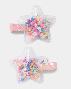 Star Glitter Clips - Pack Of 2