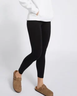 Stretch Ankle Length Cotton Black Leggings