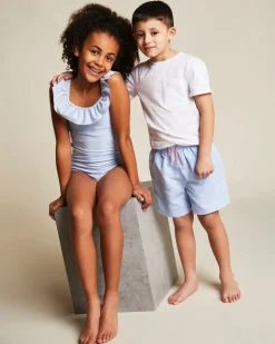 Stripe Frill Swimsuit (3-14 Years)