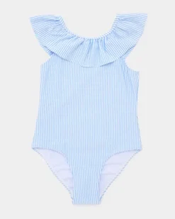 Stripe Frill Swimsuit (3-14 Years)