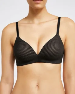 Stripe Non-Wired Soft Padded T-Shirt Bra