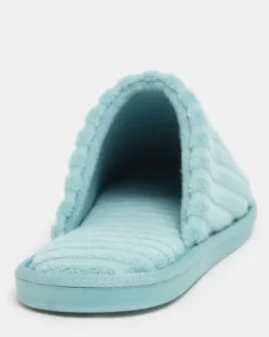 Stripe Towelling Mule Slipper