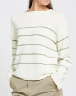 Striped Relaxed Crew Neck Jumper