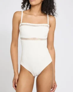 Textured Bandeau Swimsuit