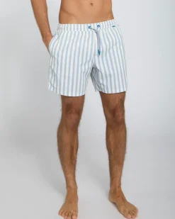Washed Stripe Printed Swim Short