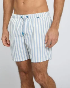 Washed Stripe Printed Swim Short