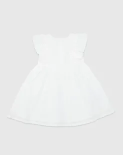 White Woven Anglaise Dress (6 Months-5 Years)