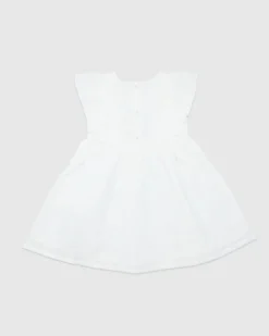 White Woven Anglaise Dress (6 Months-5 Years)