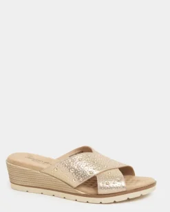 Wide-Fit Beaded Mule Sandal