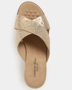 Wide-Fit Beaded Mule Sandal